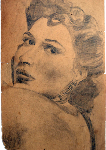 Dessin crayon Ava Gardner