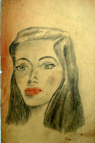 Dessin crayon - Gene Thierney